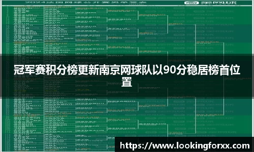 冠军赛积分榜更新南京网球队以90分稳居榜首位置