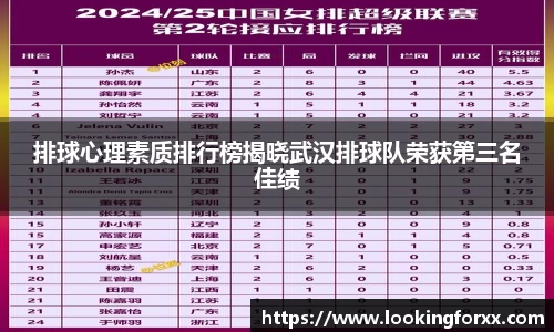 排球心理素质排行榜揭晓武汉排球队荣获第三名佳绩
